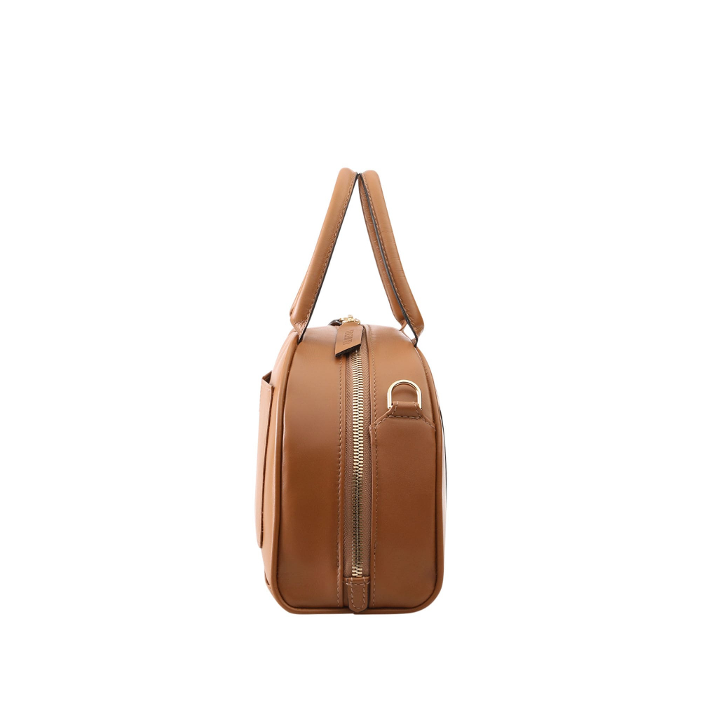 Handle bag as crossbody bag made of nappa leather Caramel